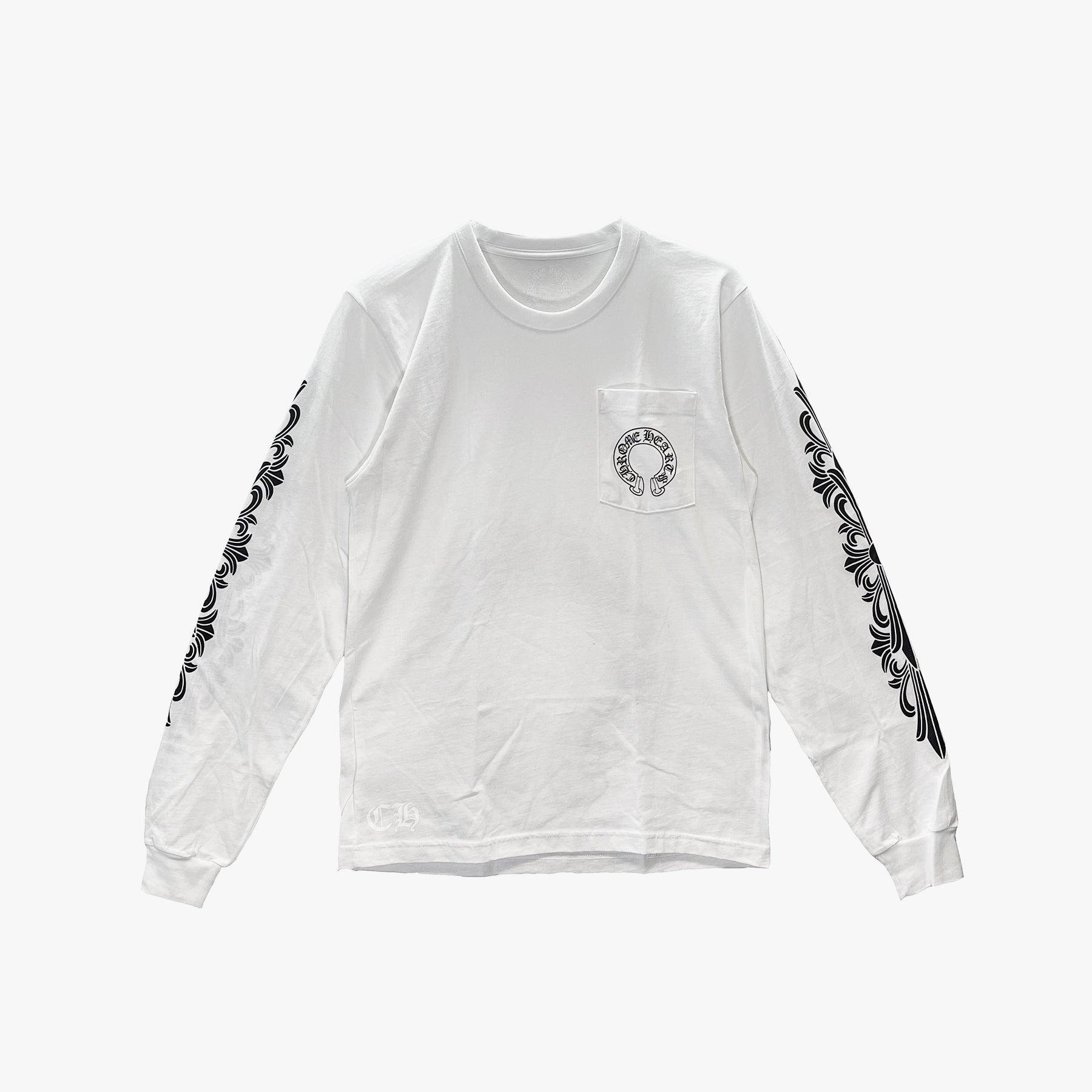 CHROME HEARTS (クロムハーツ) クラシック ホースシュー ロゴ ロングスリーブ Tシャツ