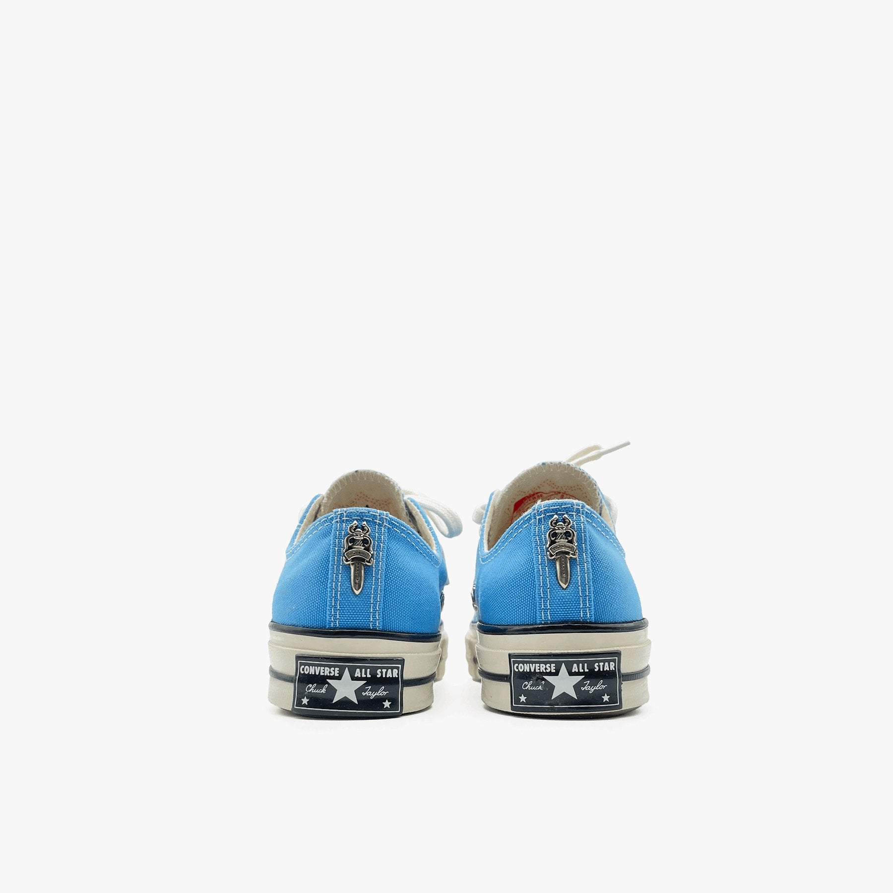 Chrome Hearts Converse Blue Canvas Leather Patch Silver Dagger Sneakers - SHENGLI ROAD MARKET