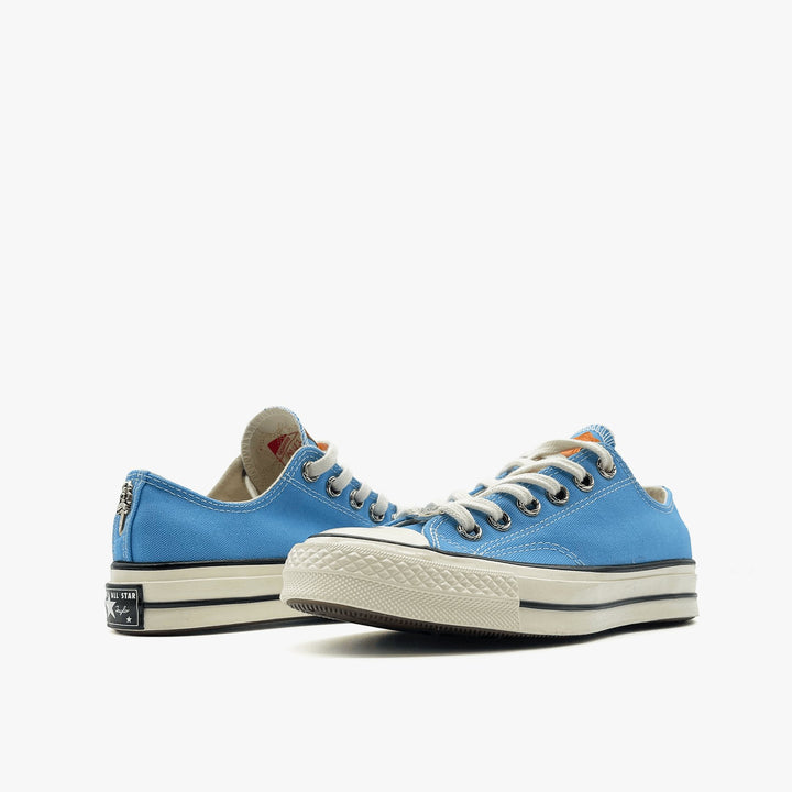 Chrome Hearts Converse Blue Canvas Leather Patch Silver Dagger Sneakers - SHENGLI ROAD MARKET