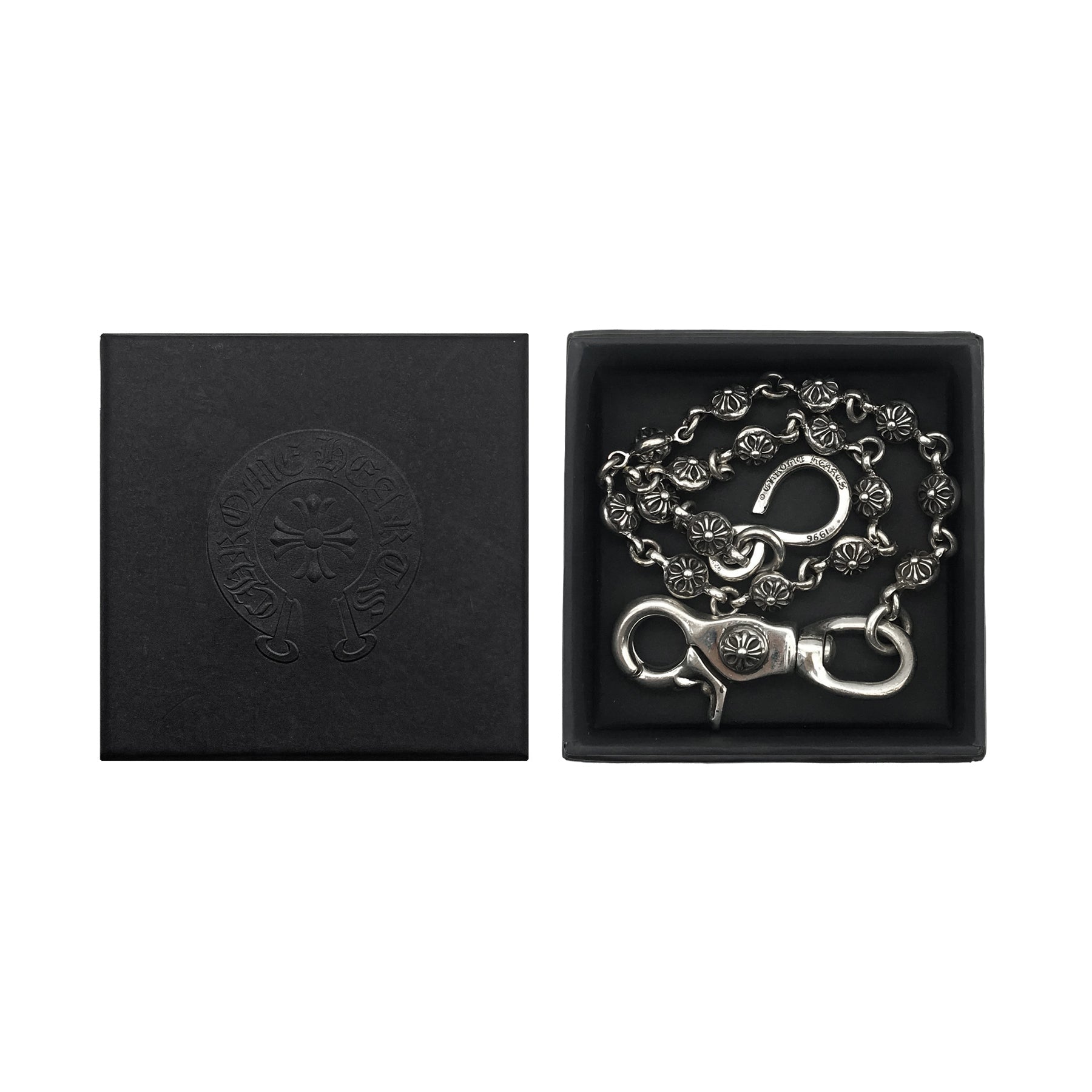 Chrome Hearts 925 Silver Cross Ball Lobster Clasp Wallet Chain