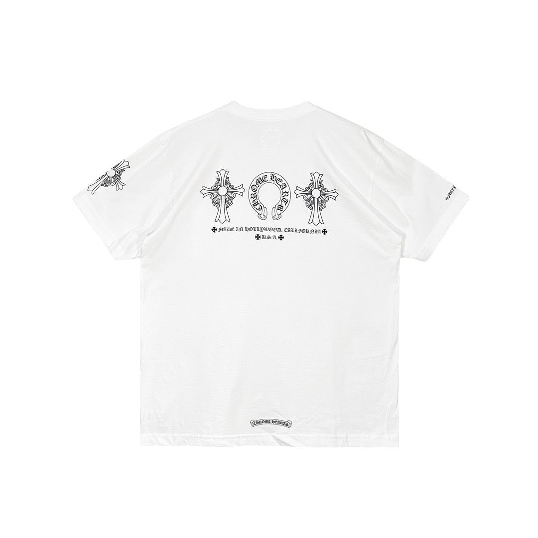 Chrome Hearts Cross Horseshoe Logo Short Sleeve Tee - SHENGLI ROAD MARKET