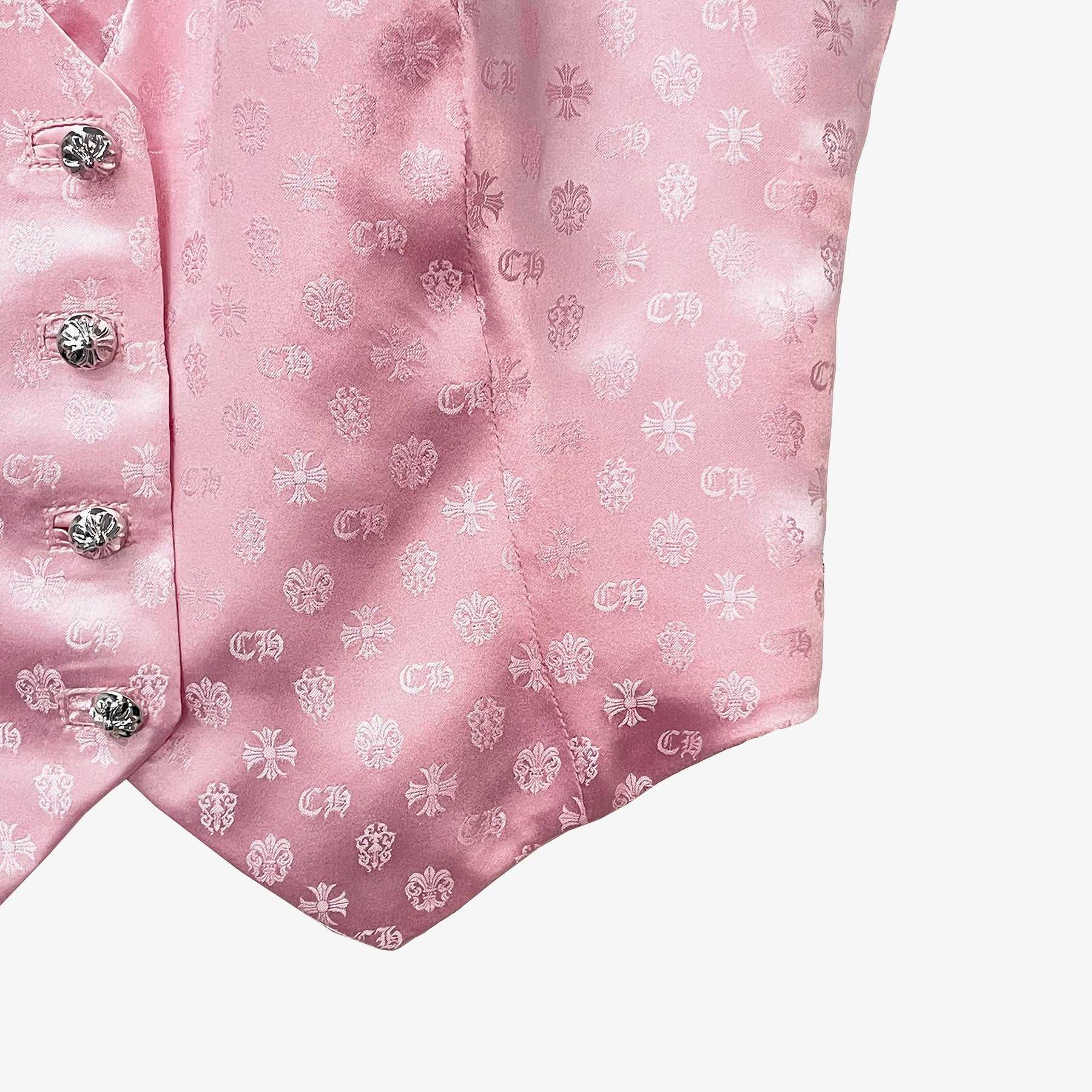 Chrome Hearts Cross Logo Pink Silk Vest - SHENGLI ROAD MARKET