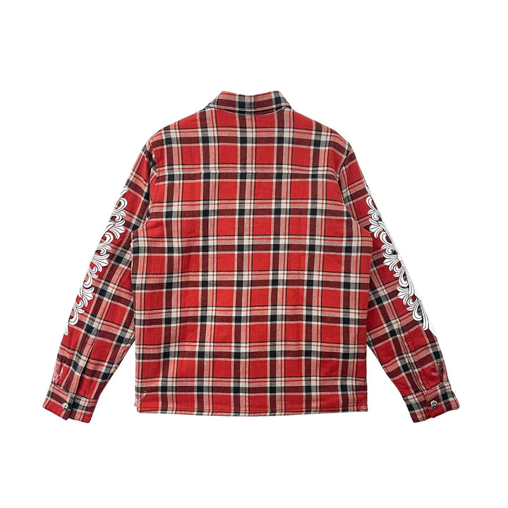 Chrome Hearts Cross Logo Plaid Quilted Shirt Jacket - SHENGLI ROAD MARKET