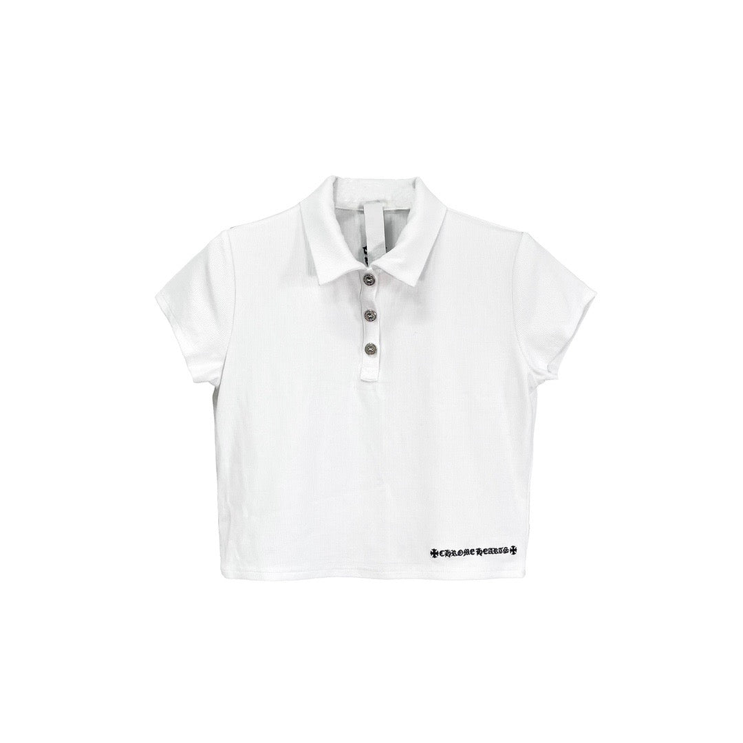 Chrome Hearts Dagger Script Logo Polo Tee - SHENGLI ROAD MARKET