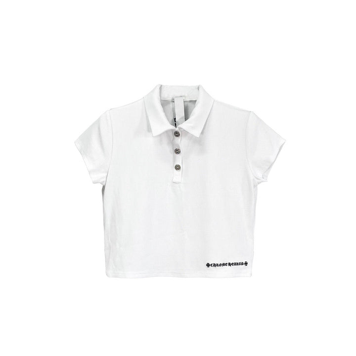 Chrome Hearts Dagger Script Logo Polo Tee - SHENGLI ROAD MARKET