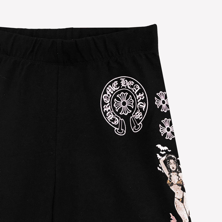 Chrome Hearts Deadly Doll Pink Horseshoe Logo Biker Shorts - SHENGLI ROAD MARKET