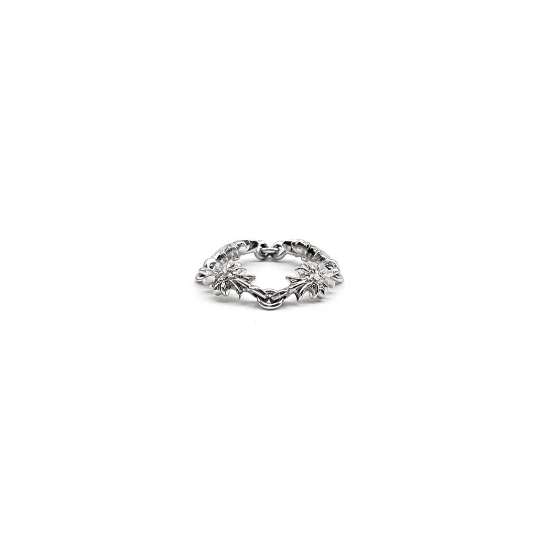 Chrome Hearts Diamonds 18K White Gold Tiny E Cross Ring - SHENGLI ROAD MARKET