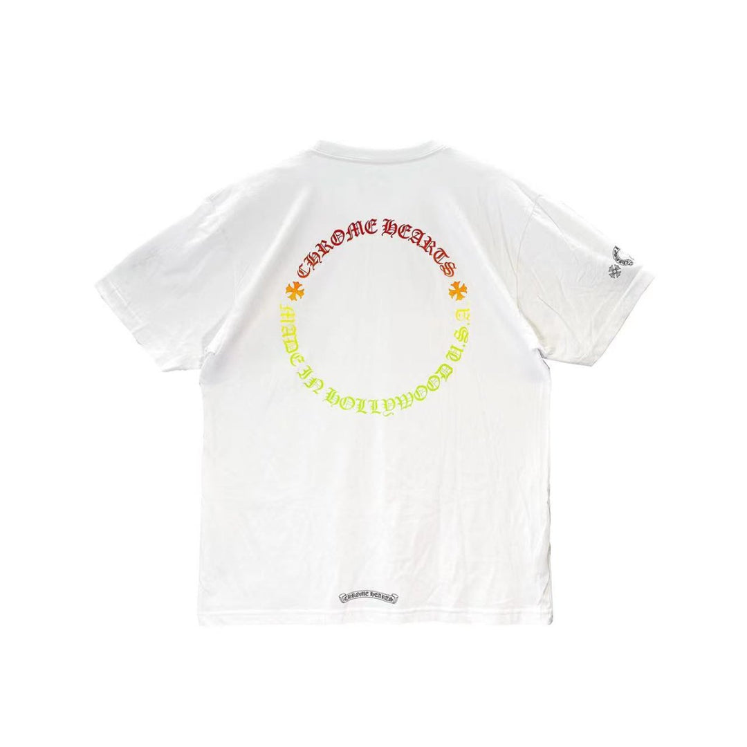 Chrome Hearts Gradient Circle Script Logo Short Sleeve Tee - SHENGLI ROAD MARKET