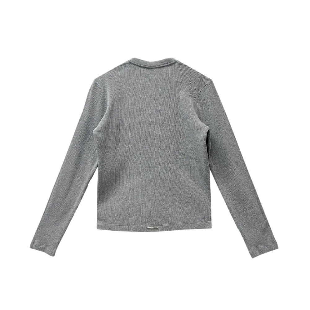 Chrome Hearts Gray Thermal Leather Cross Long Sleeve T-Shirt - SHENGLI ROAD MARKET