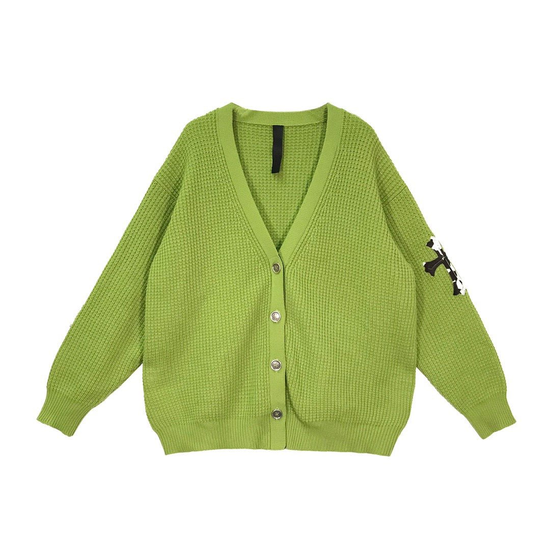 Chrome Hearts Green Cross Patch Cardigan - SHENGLI ROAD MARKET