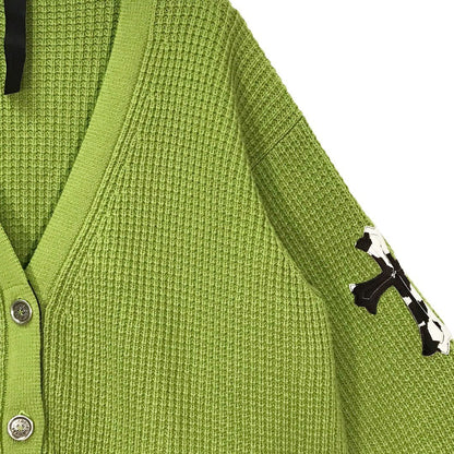 Chrome Hearts Green Cross Patch Cardigan - SHENGLI ROAD MARKET