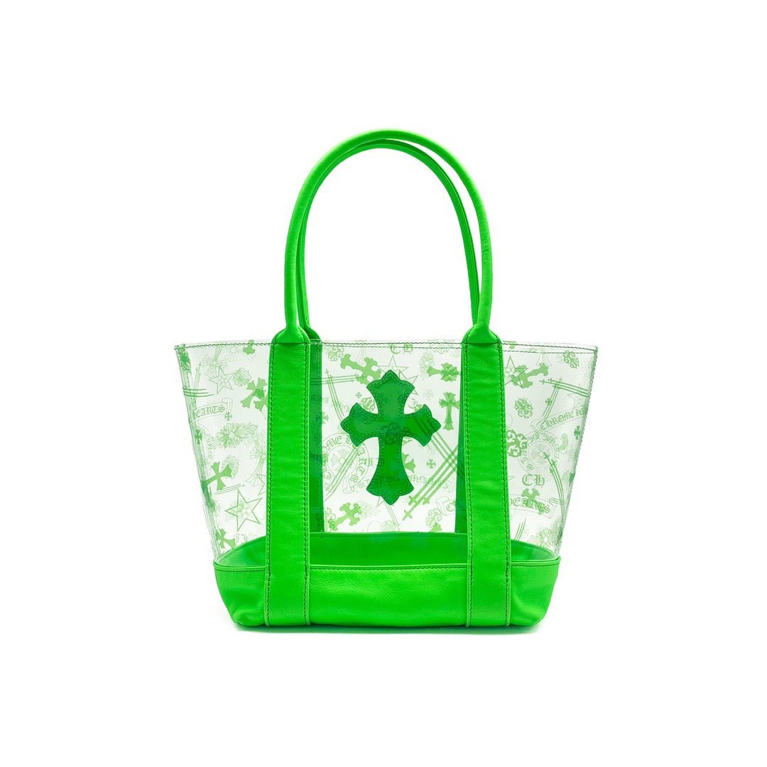Chrome Hearts Green PVC Leather Cross Tote Bag - SRM