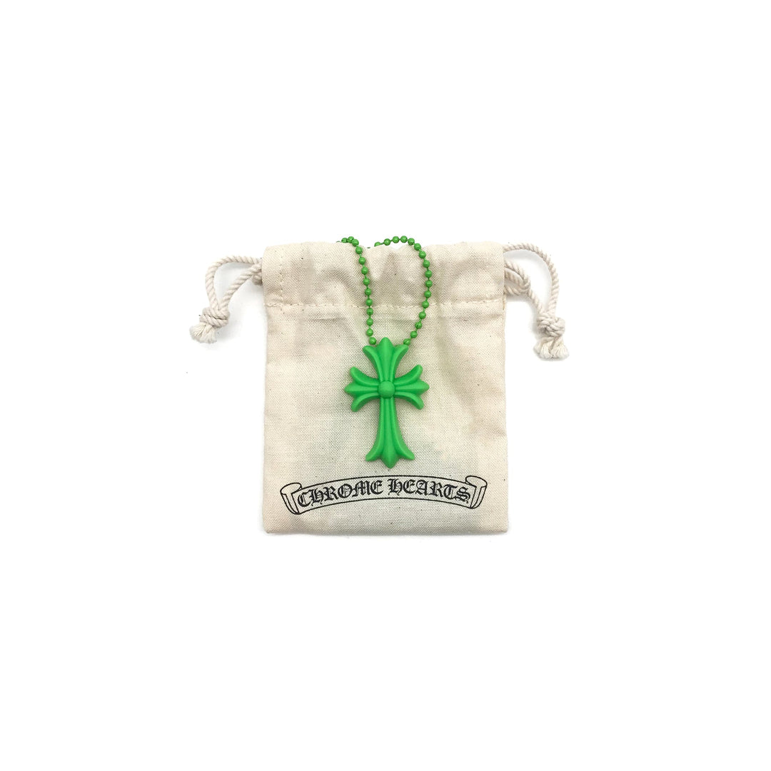 Chrome Hearts Green Resin Cross Pendant Ball Chain Necklace - SHENGLI ROAD MARKET