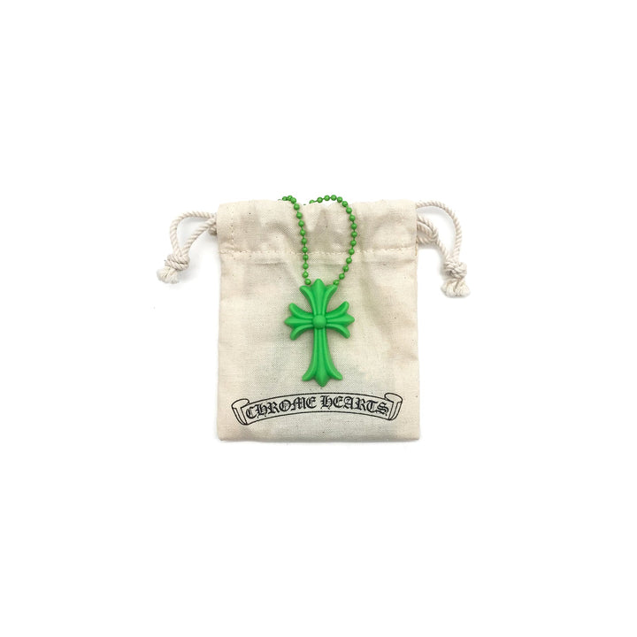 Chrome Hearts Green Resin Cross Pendant Ball Chain Necklace - SHENGLI ROAD MARKET