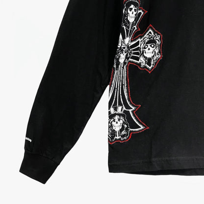 Chrome Hearts Gun N' Roses Black Cross Embroidery Logo Long Sleeve T-shirt - SHENGLI ROAD MARKET