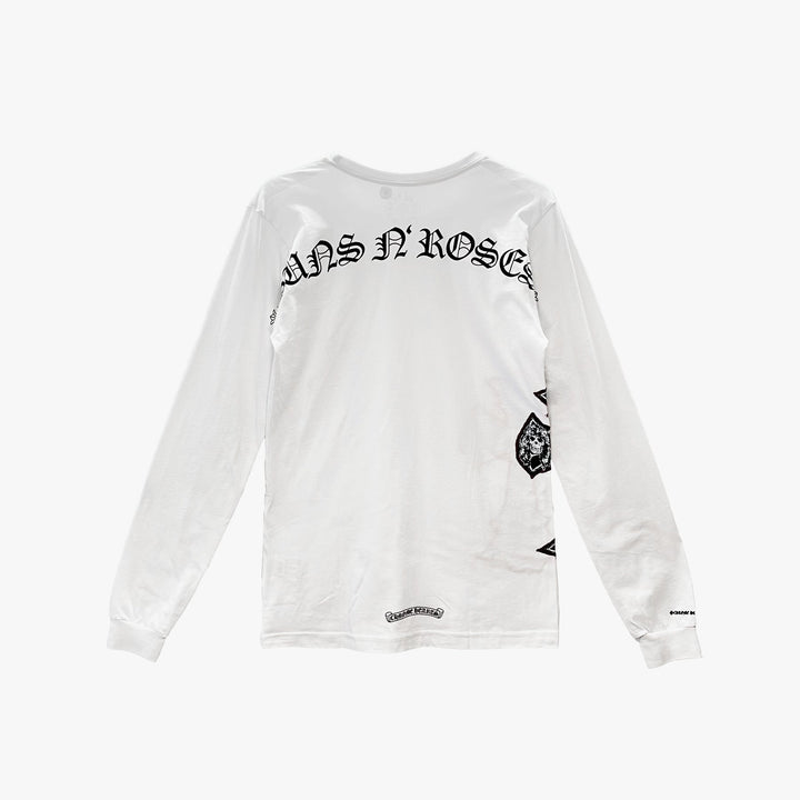 Chrome Hearts Gun N' Roses White Cross Embroidery Logo Long Sleeve T-shirt - SHENGLI ROAD MARKET