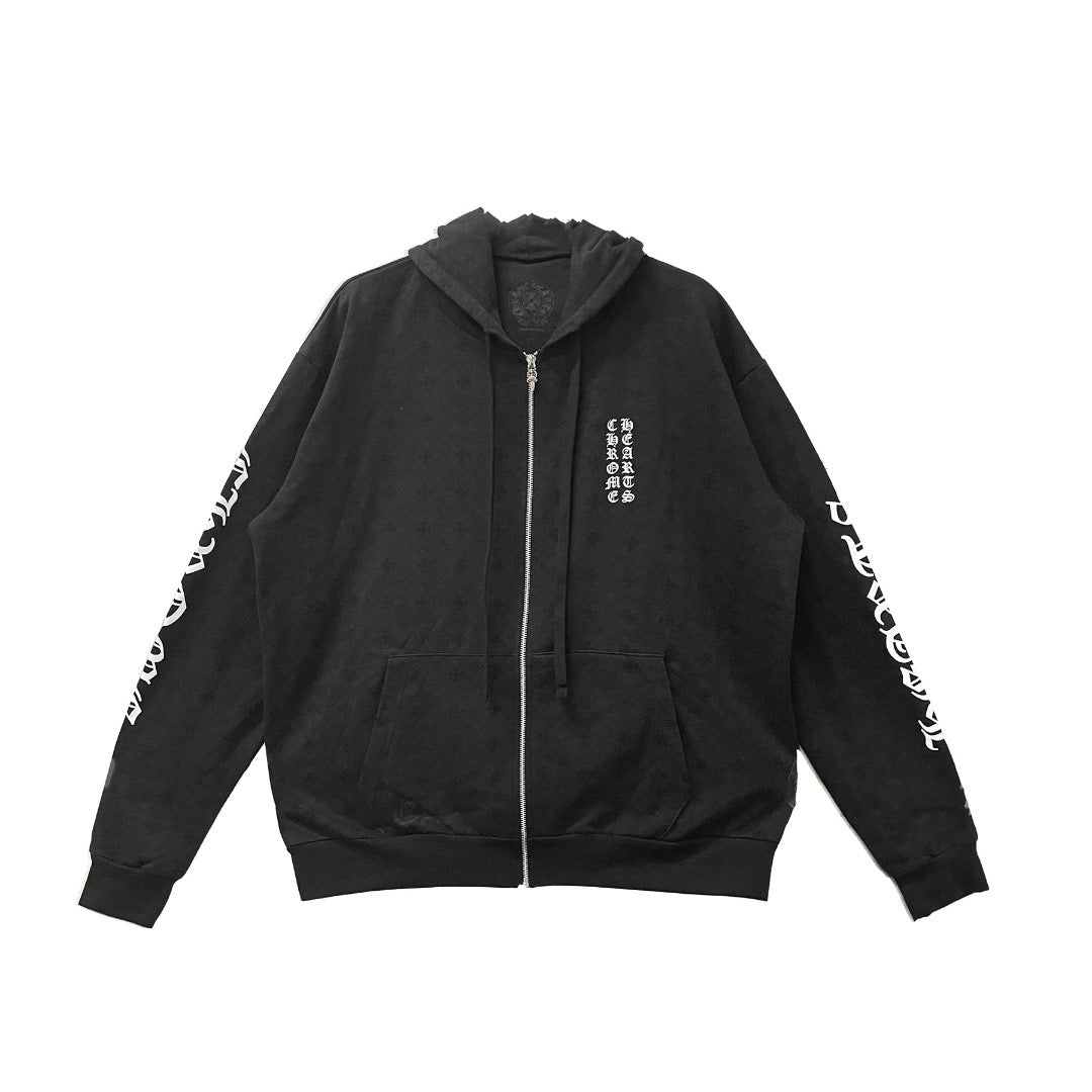 Chrome Hearts Horseshoe Logo Zip Up Hoodie