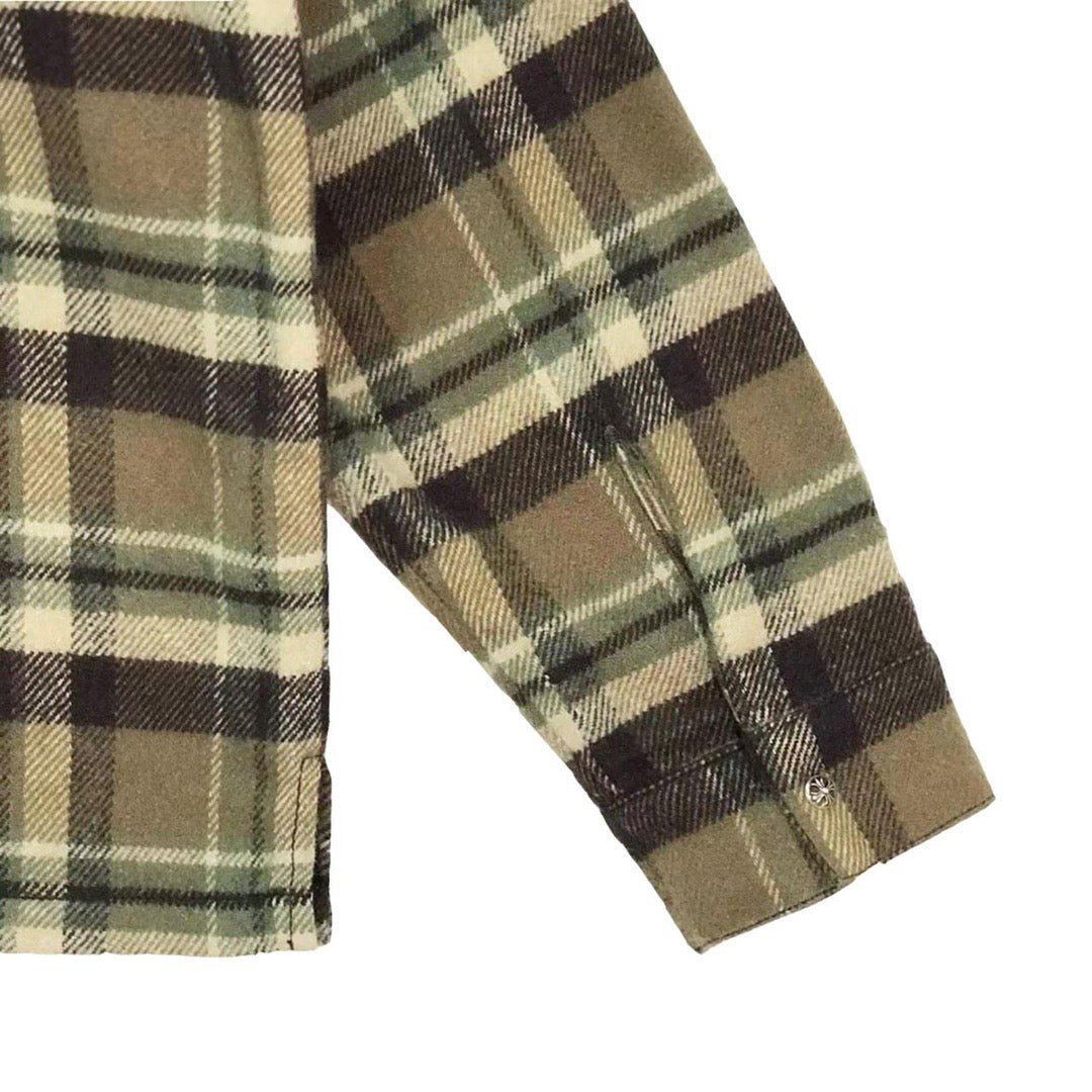 Chrome Hearts Khaki Half Zip Underdog Shirt - SHENGLI ROAD MARKET