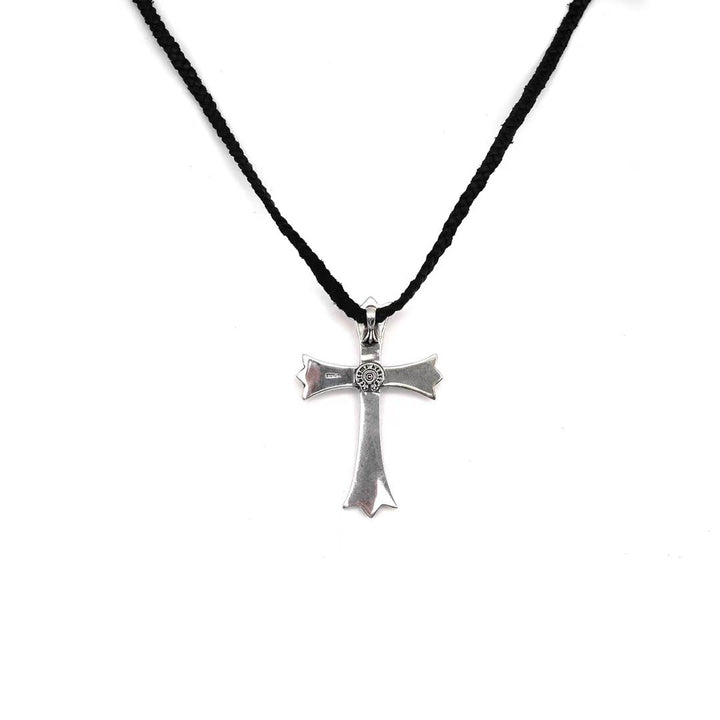 Chrome Hearts Leather Braids 925 Silver Cross Necklace - SHENGLI ROAD MARKET