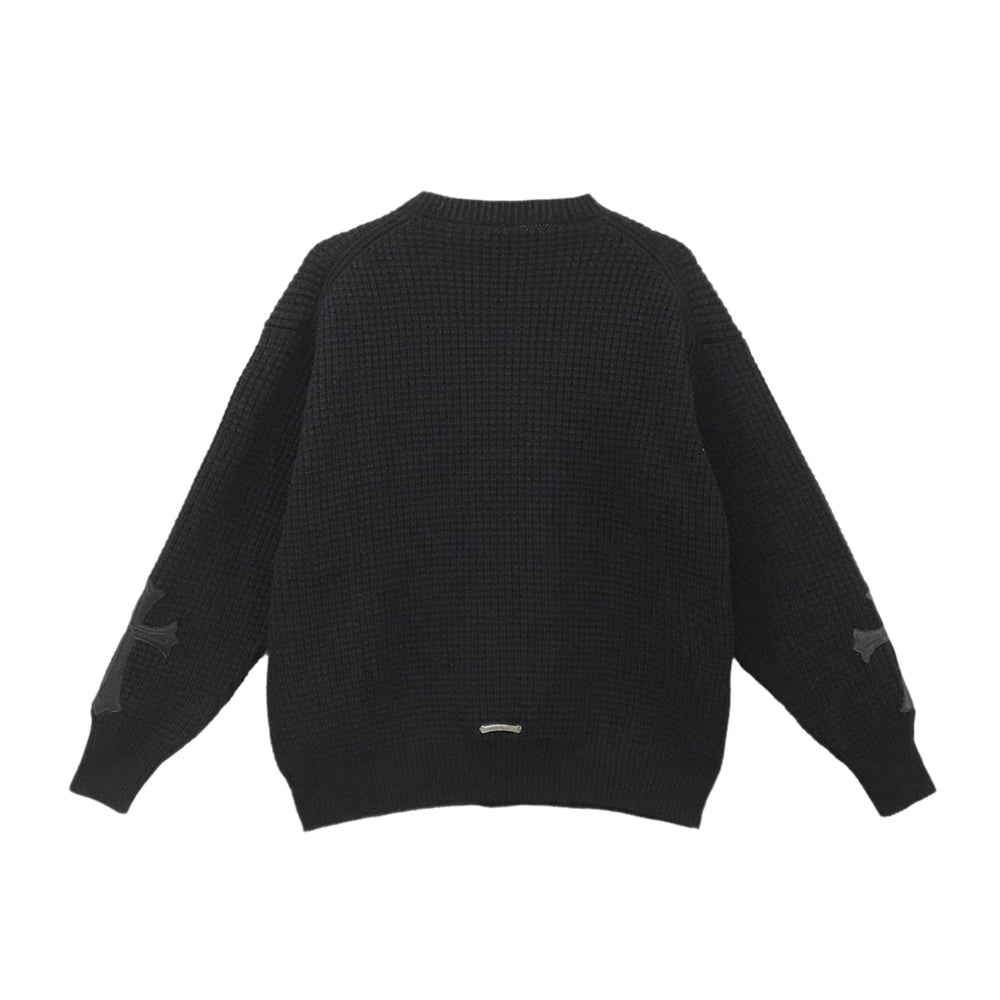 Chrome Hearts Leather Cross Patch Cashmere Sweater - SHENGLI ROAD MARKET