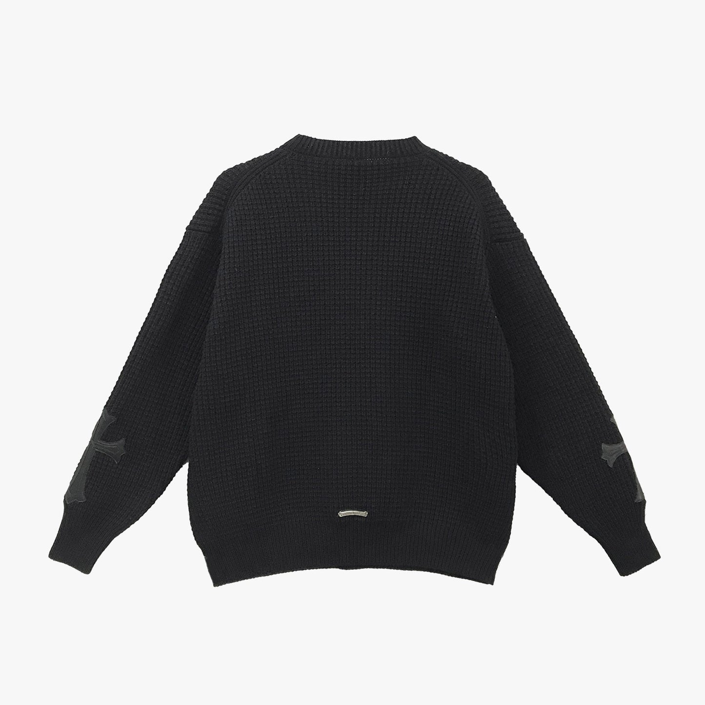 Chrome Hearts Leather Cross Patch Cashmere Sweater - SHENGLI ROAD MARKET