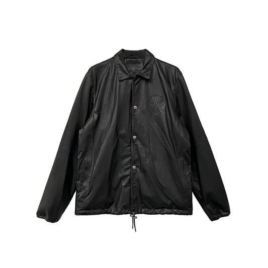 Chrome Hearts Leather Patched Coach Jacket - SHENGLI ROAD MARKET