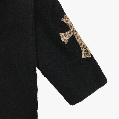 Chrome Hearts Leopard Pattern Cross Patch Cashmere Sweater - SHENGLI ROAD MARKET