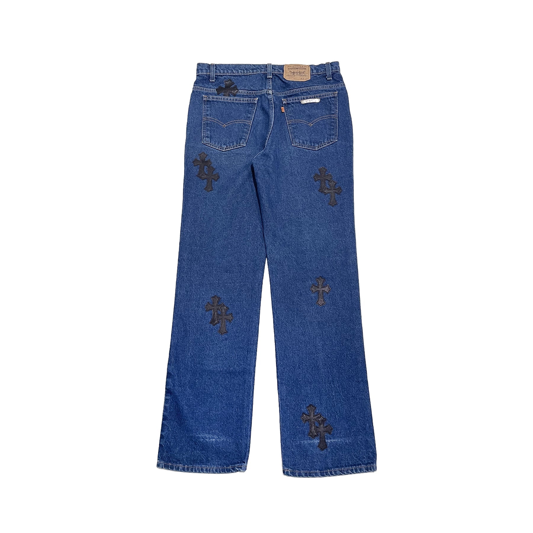 Chromehearts Style Cross Patched newest Denim