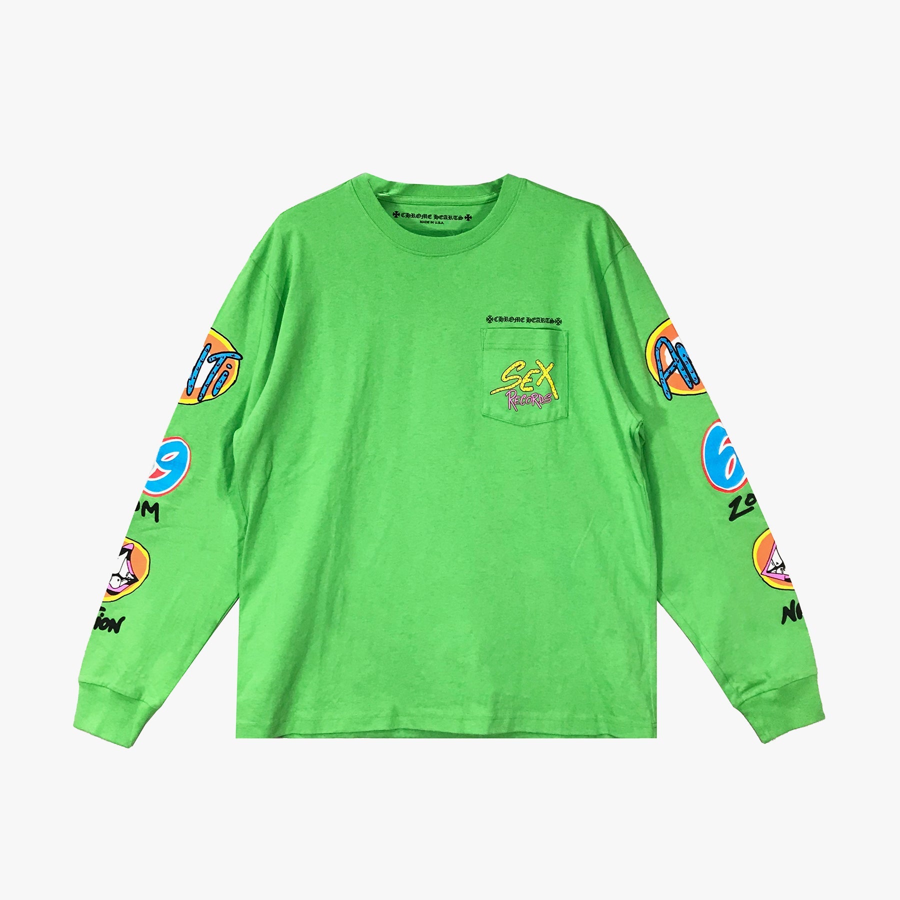Chrome Hearts Matty Boy Limited Sex Record Green Long Sleeve T-shirt