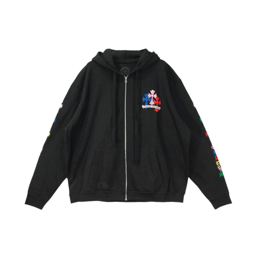 Chrome Hearts Multi-Color Cross Logo Zip Up Hoodie - SHENGLI ROAD MARKET