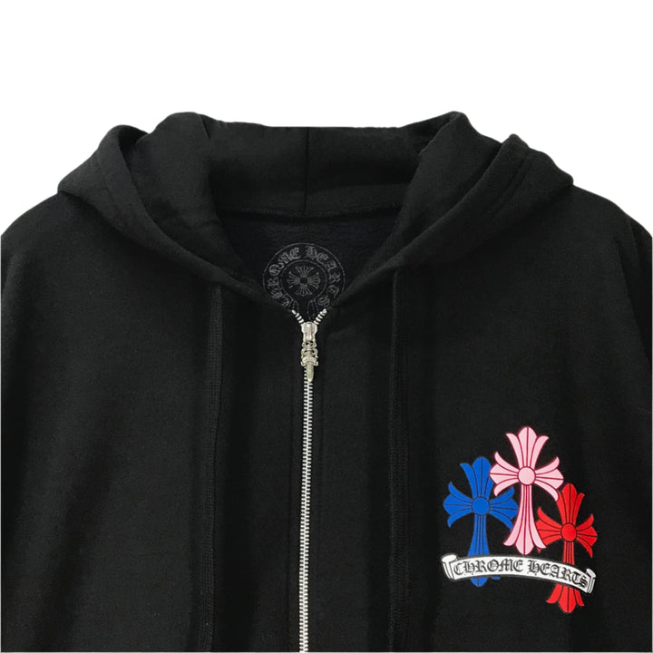 Chrome Hearts Multi-Color Cross Logo Zip Up Hoodie - SHENGLI ROAD MARKET
