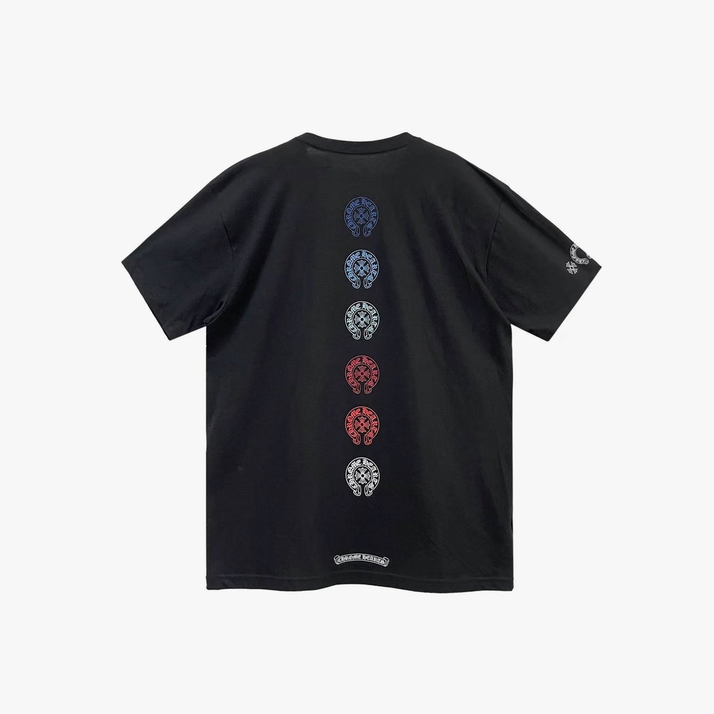 Chrome Hearts Multi Color Gradient Horseshoe Logo Short Sleeve T-shirt - SHENGLI ROAD MARKET