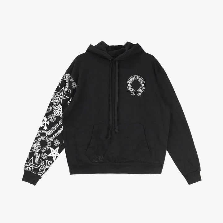 Chrome Hearts Multi Logo On Sleeve Horseshoe Logo Hoodie - SHENGLI ROAD MARKET