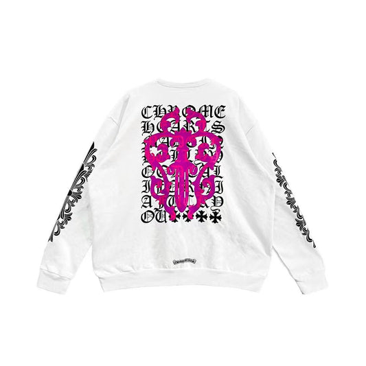 Chrome Hearts Pink Dagger Script Logo Sweatshirt - SHENGLI ROAD MARKET