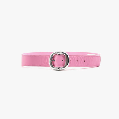 Chrome Hearts Pink Leather Belt with Silver Buckle - SHENGLI ROAD MARKET