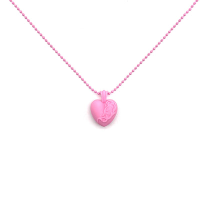 Chrome Hearts Pink Resin Heart Pendant Ball Chain Necklace - SHENGLI ROAD MARKET