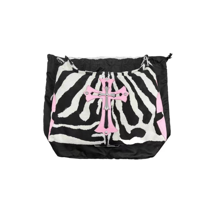 Chrome Hearts Pink Zebra Stripe Silver Cross Lyon Bag - SHENGLI ROAD MARKET