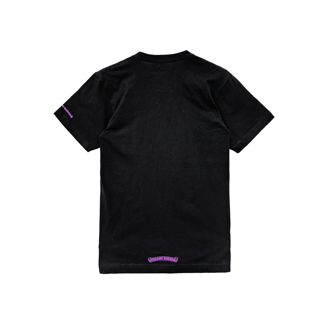 Chrome Hearts Purple Neck Script Logo Short Sleeve Tee - SHENGLI ROAD MARKET