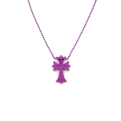 Chrome Hearts Purple Resin Cross Pendant Ball Chain Necklace - SHENGLI ROAD MARKET
