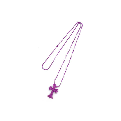 Chrome Hearts Purple Resin Cross Pendant Ball Chain Necklace - SHENGLI ROAD MARKET