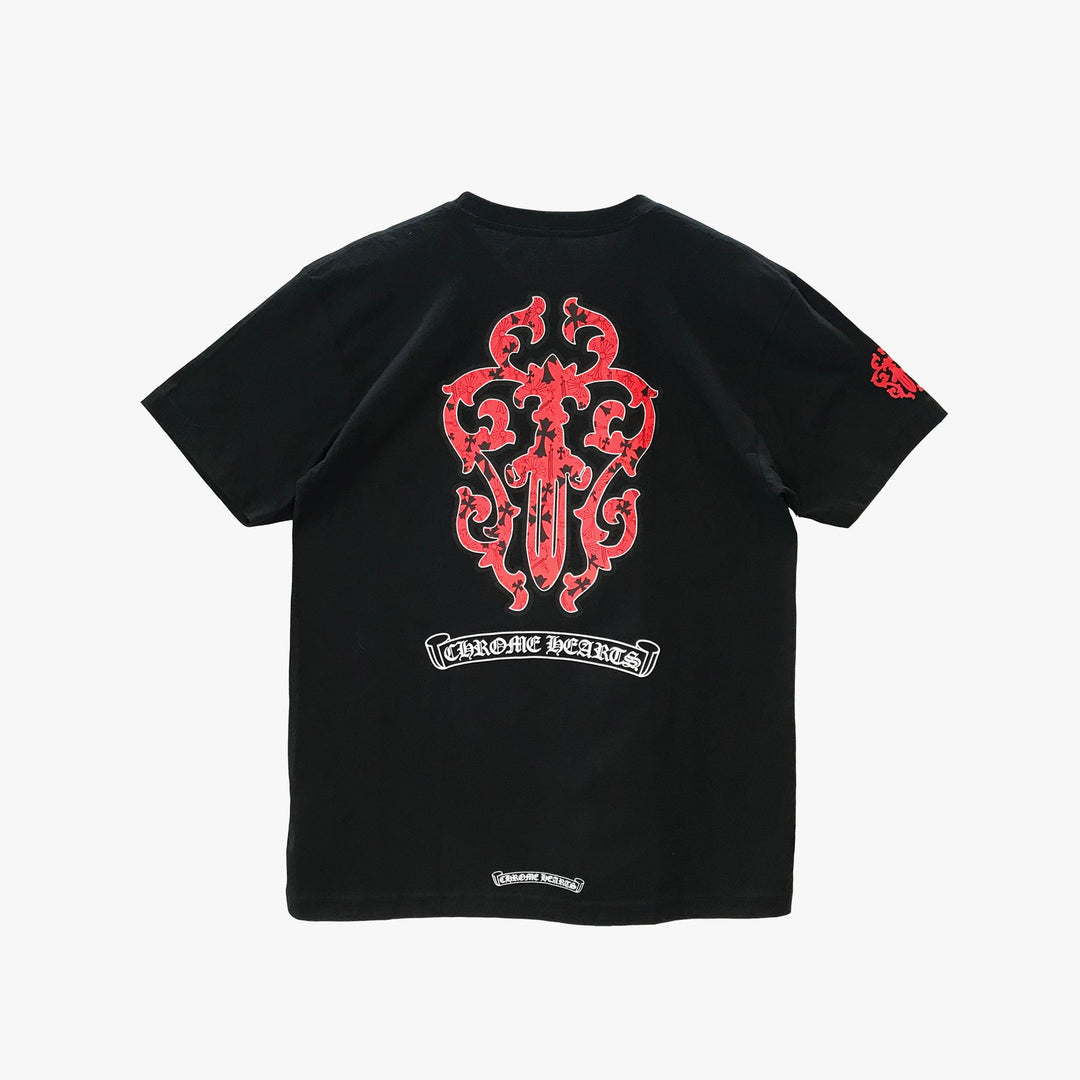 Chrome Hearts Red Dagger Logo Short Sleeve T-shirt - SHENGLI ROAD MARKET