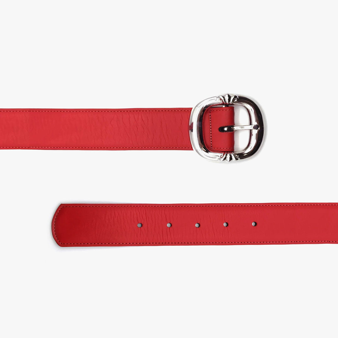 Chrome Hearts Red Gunslinger Belt with Silver Buckle - SHENGLI ROAD MARKET