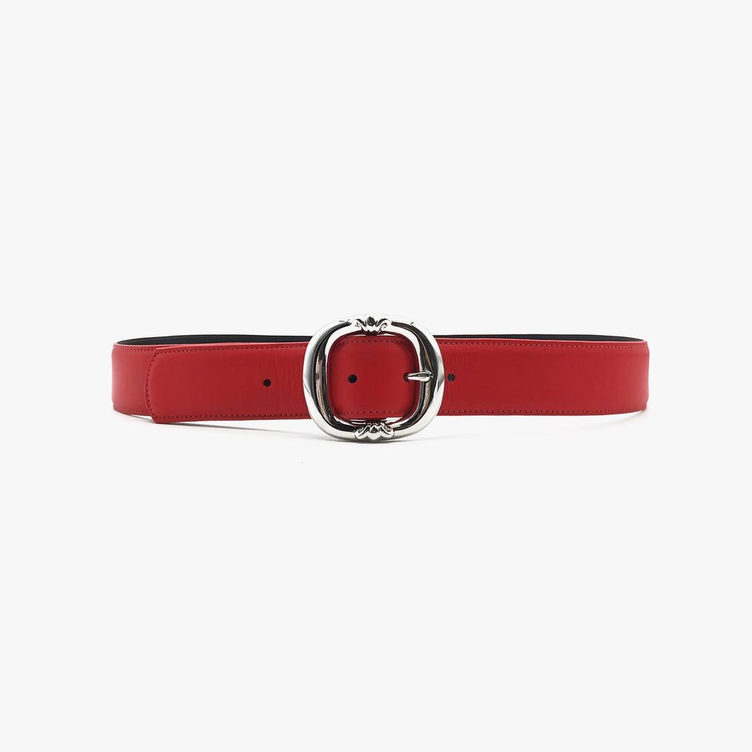 Chrome Hearts Red Gunslinger Belt with Silver Buckle - SHENGLI ROAD MARKET