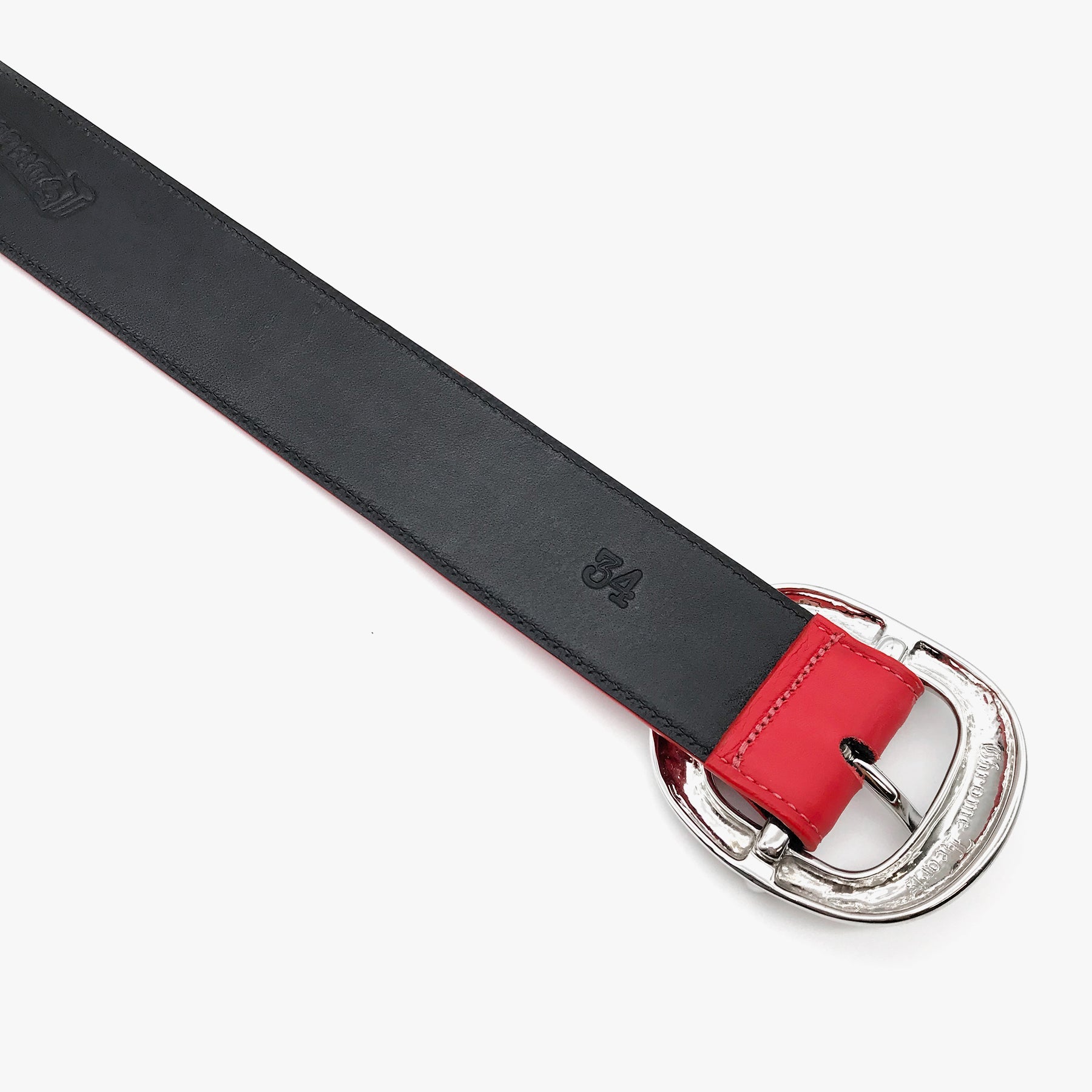 Chrome Hearts Red Gunslinger Belt with Silver Buckle - SHENGLI ROAD MARKET