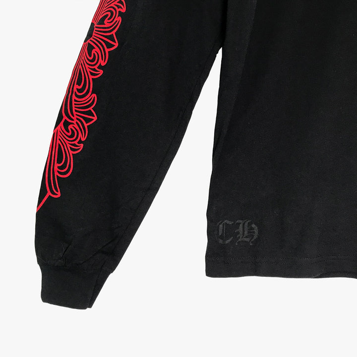 Chrome Hearts Red Horseshoe Logo Long Sleeve T-shirt - SHENGLI ROAD MARKET