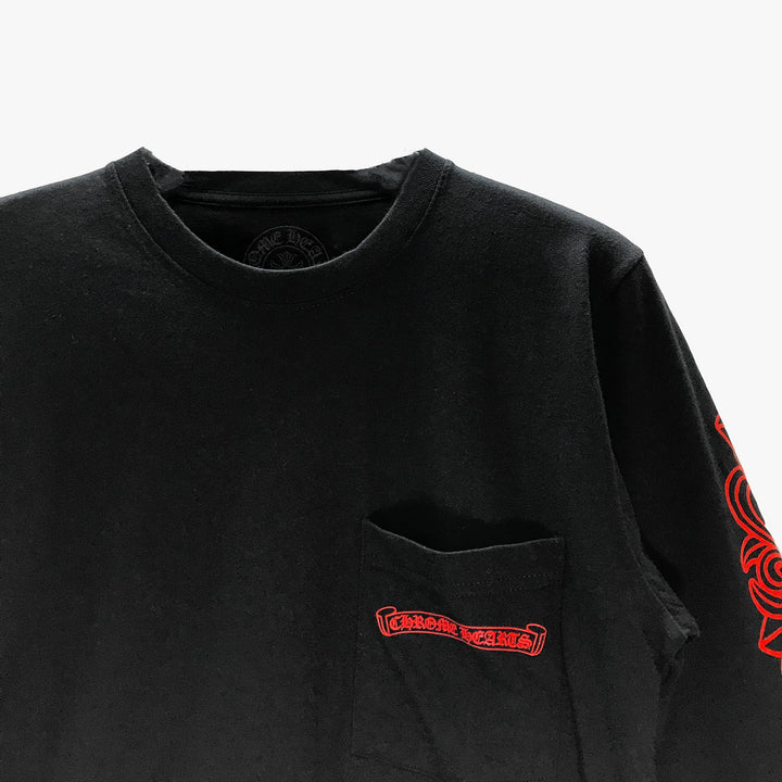 Chrome Hearts Red Horseshoe Logo Long Sleeve T-shirt - SHENGLI ROAD MARKET