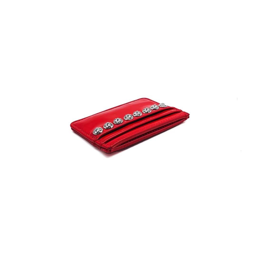 Chrome Hearts Red Patent Silver Studs Cardholder - SHENGLI ROAD MARKET