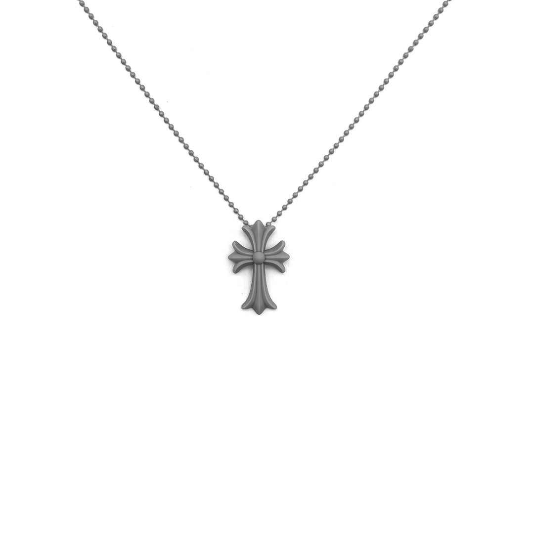 Chrome Hearts Resin Grey Cross Pendant Ball Chain - SHENGLI ROAD MARKET