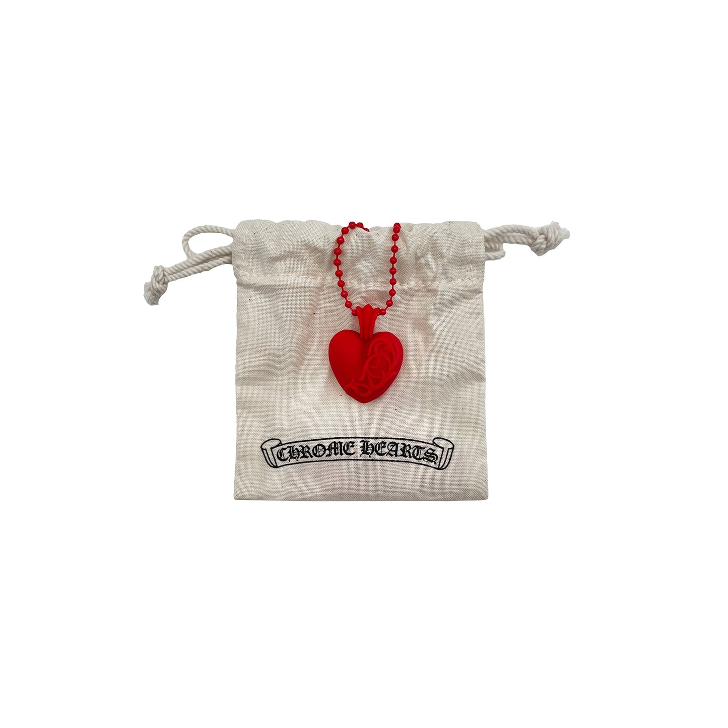 Chrome Hearts Resin Red Heart Pendant Ball Chain - SHENGLI ROAD MARKET