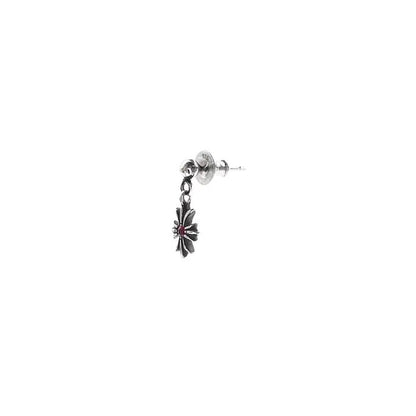 Chrome Hearts Ruby Silver Tiny E Cross Earring - SHENGLI ROAD MARKET